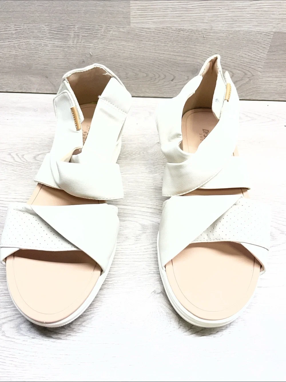 Dr. Scholl's Women's Cream Crisscross Slide Sandals #1109